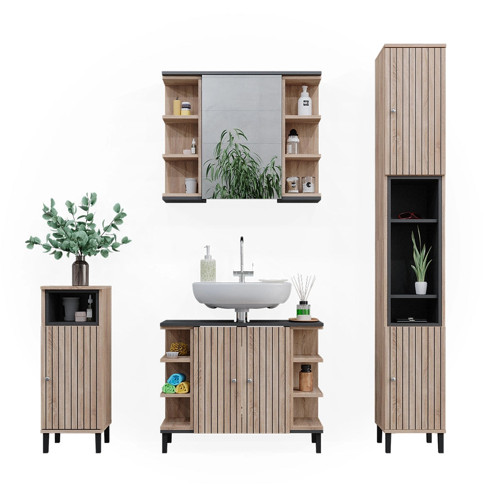 Vicco Set di mobili da bagno Sonoma 4 parti