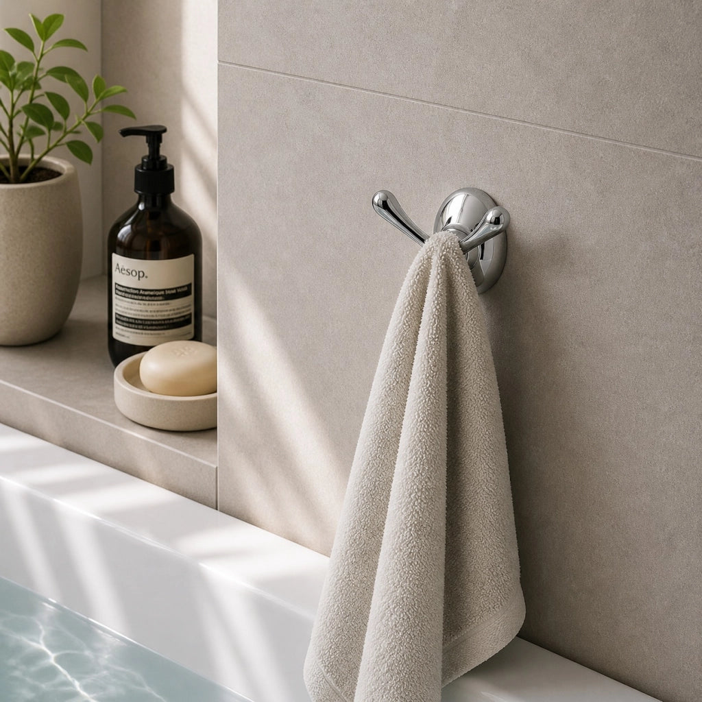 Set Accessori Bagno 6 Pezzi Cromato Vetro Satinato Completo Arredo Bagno 52918