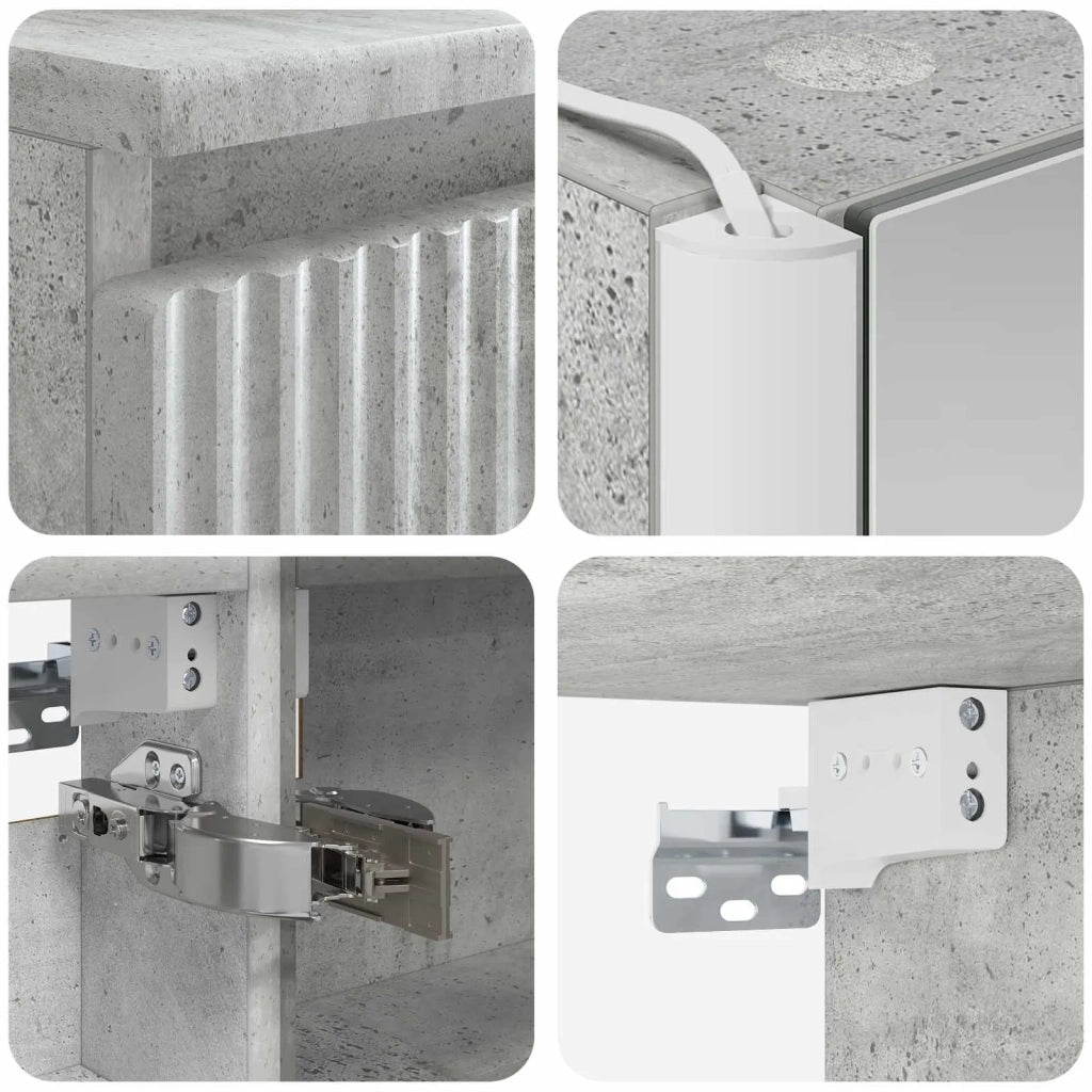 Set di mobili per il bagno 6 pz Grigio Cemento 3407218