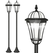 Set Lampioni Solari per Giardino ¨C Minimal ¨C 2 Pezzi, Nero