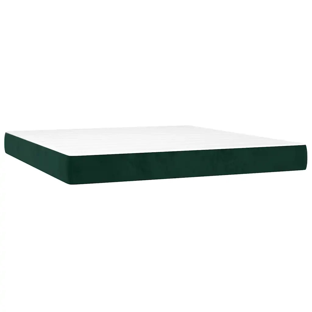 Giroletto a Molle con Materasso Verde Scuro 160x200 cm Velluto 3137854