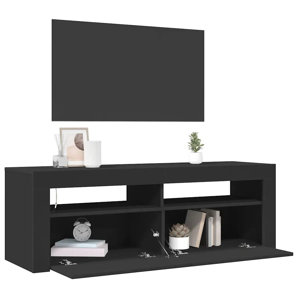 Mobile TV | Armadietto TV | Mobile Porta TV con Luci LED Nero 120x35x40 cm