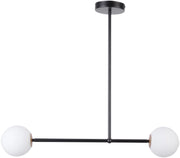 Plafoniera minimal nera 2 sfere vetro Sigma Gama G9