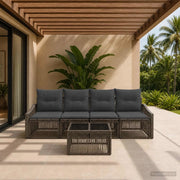 Set Divano da Giardino 5 pcs Grigio polyrattan 3435932