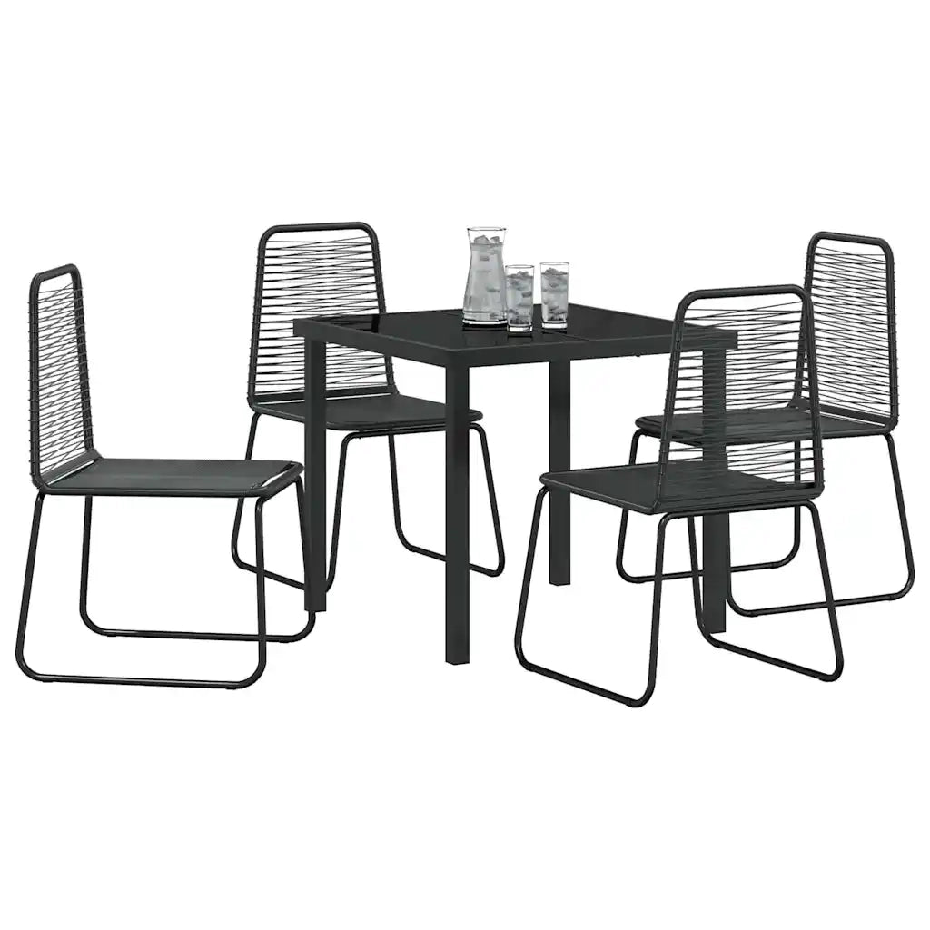 Set da Pranzo per Giardino 5 pcs Nero 3379388