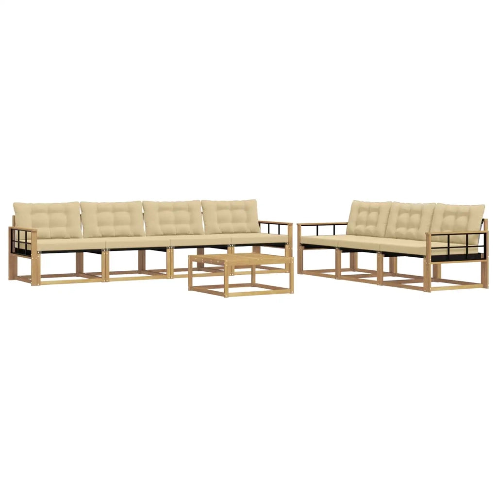 Set di divani da esterno 8 pz Bianco e Beige 3388499
