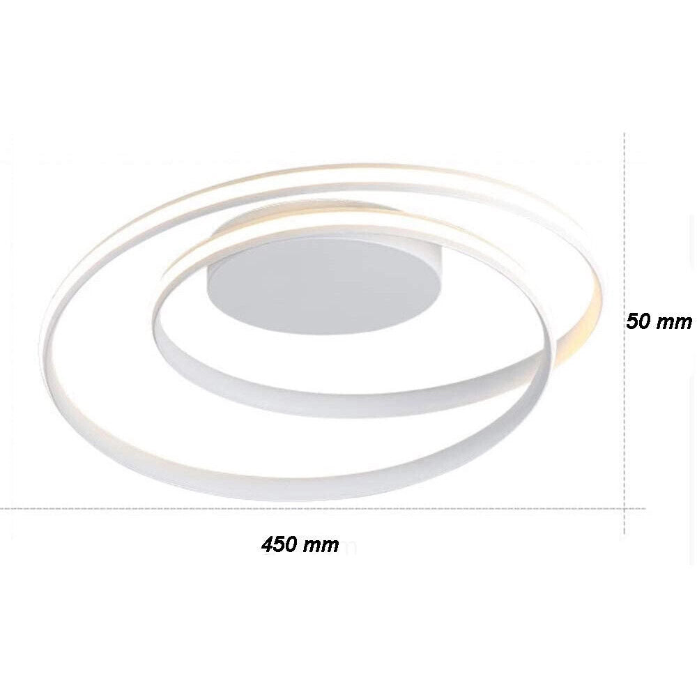 Lampadario Moderno a Led Plafoniera per soffitto illuminazione cerchi interni da 32w luce calda 3000K
