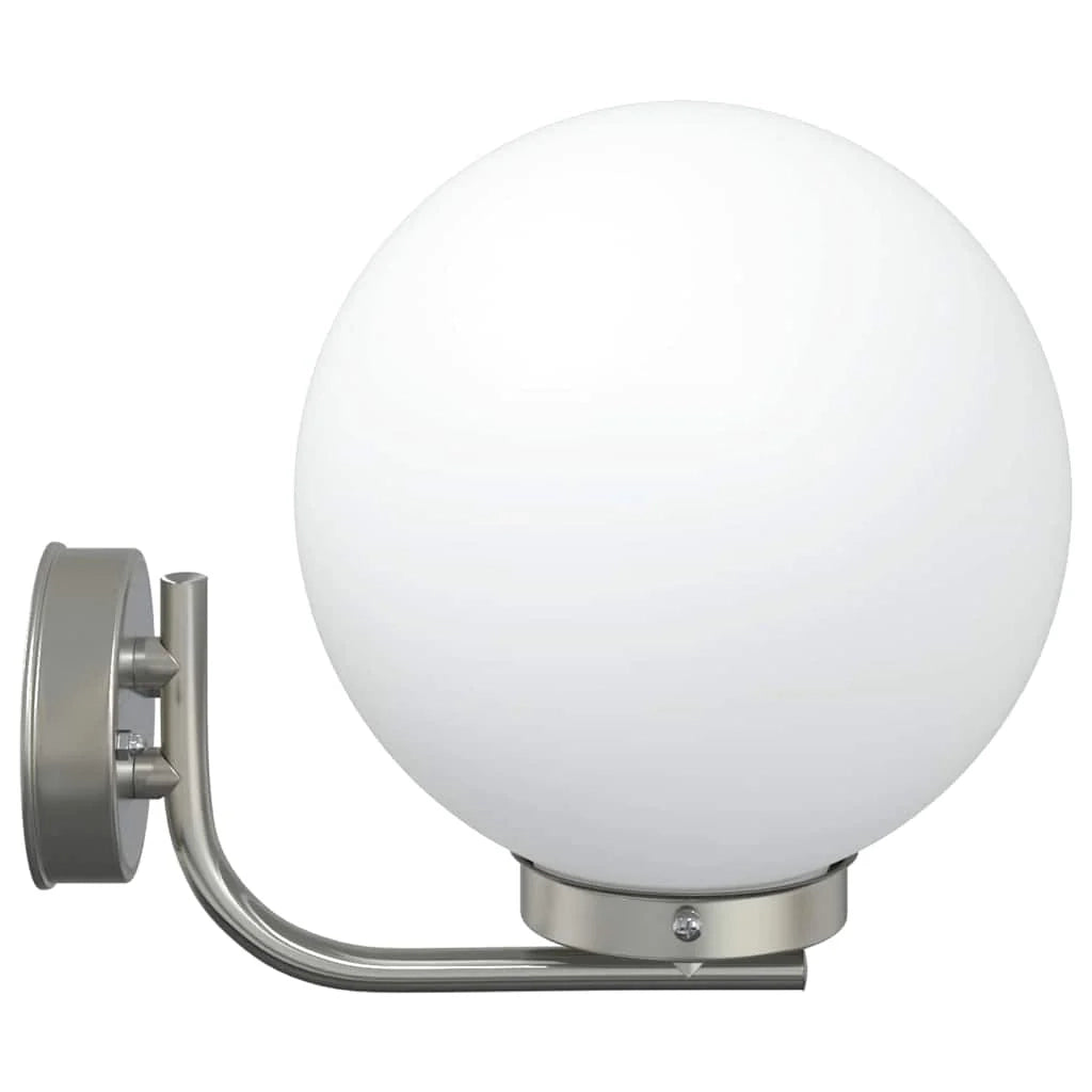 Set di 2 moderne lampade da parete per esterni 29 x 25 x 33 cm illuminazione di design durevole in acciaio inox argento 02_0056490