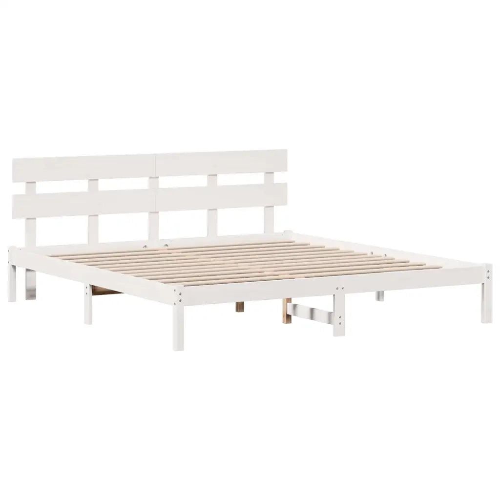 Letto matrimoniale | Letto per adulti | Struttura del letto Bianco 180 x 200 cm Legno massello di pino