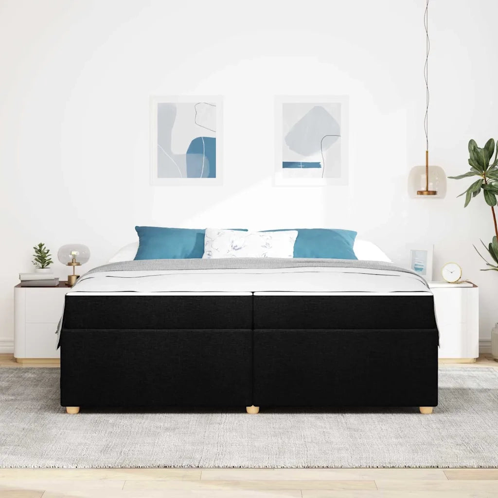 Struttura del letto con materasso Nero 200 x 200 cm Tessuto 3399379