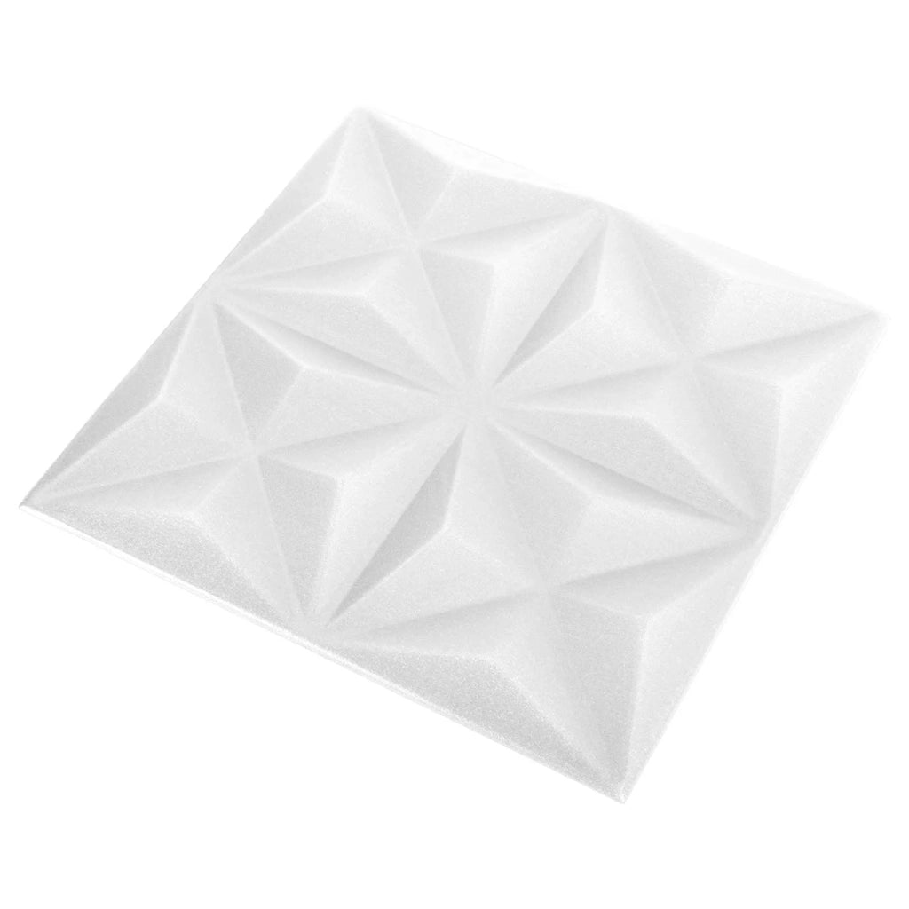 Pannelli da parete 48 pcs Bianco Origami 50 x 50 cm Schiuma XPS 42046023
