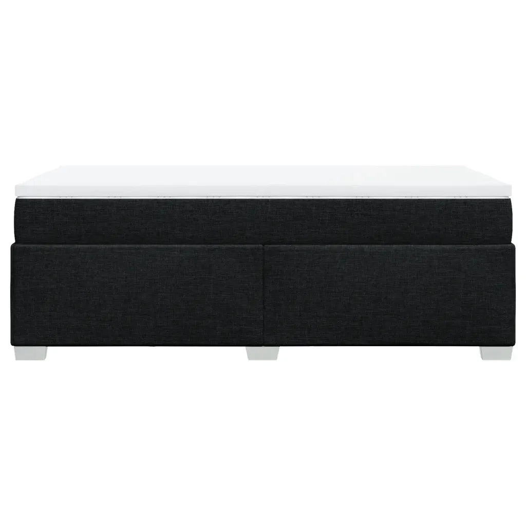 Letto singolo | Letto per adulti | Giroletto a Molle con Materasso Nero 80x200 cm inTessuto