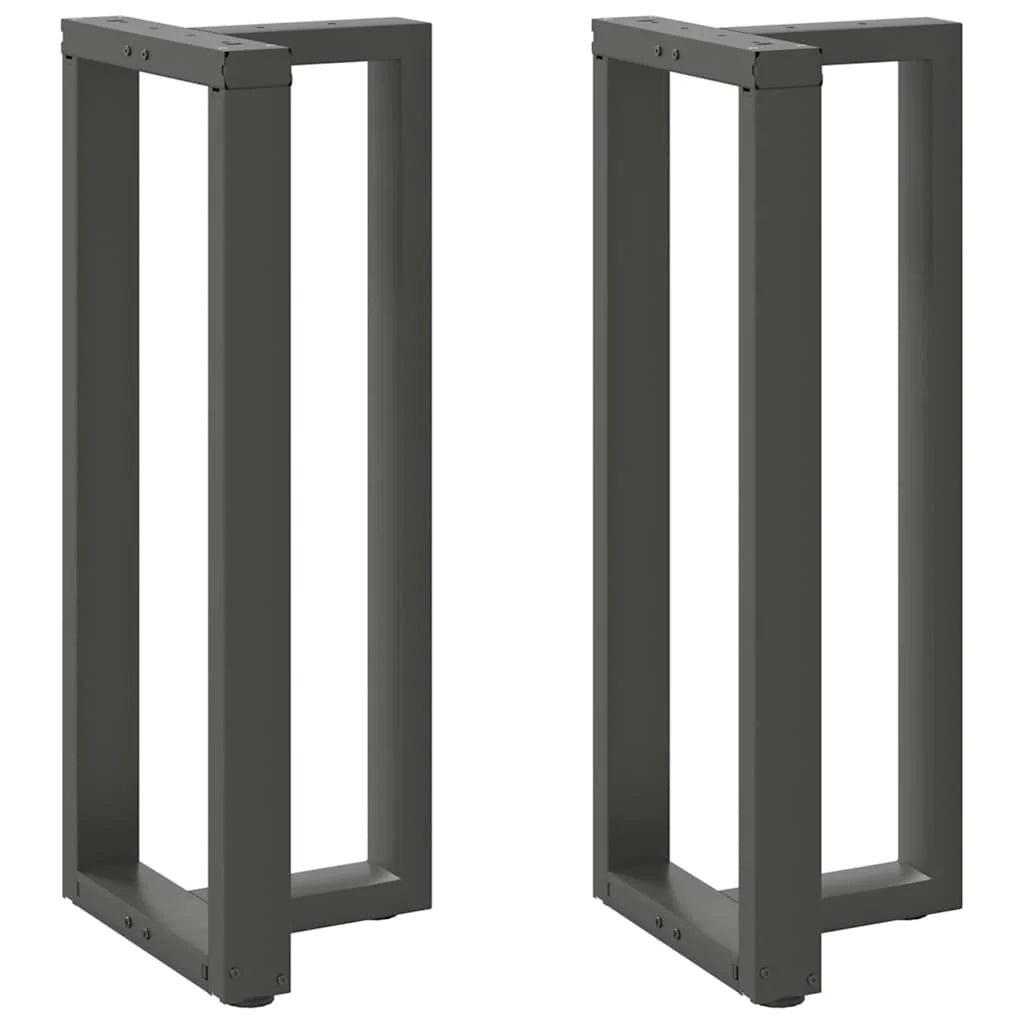 Set di 2 gambe per tavolo da bar a forma di T 40 x 35 x 100 cm con piedini regolabili design moderno in acciaio antracite 02_0057350