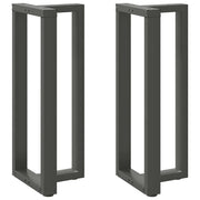 Set di 2 gambe per tavolo da bar a forma di T 40 x 35 x 100 cm con piedini regolabili design moderno in acciaio antracite 02_0057350