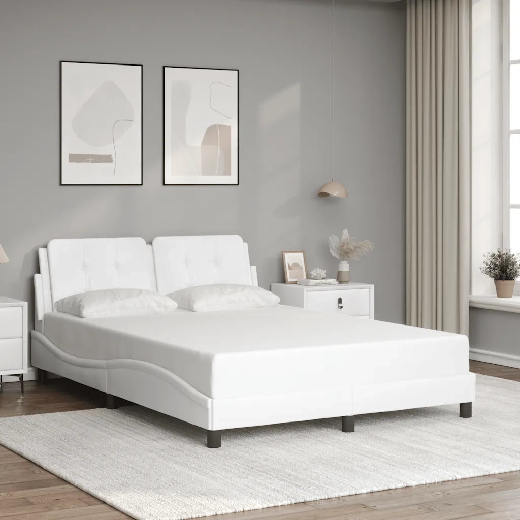 Giroletto senza Materasso Zadar Bianco 140x200 cm in Similpelle