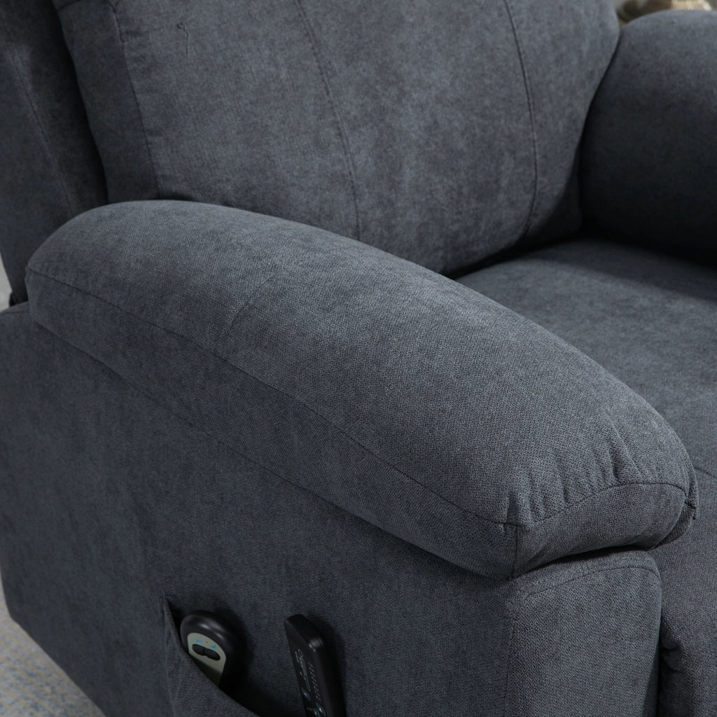 Poltrona Massaggiante Elettrica Reclinabile con Alzapersona ¨C Minimal ¨C Grigio