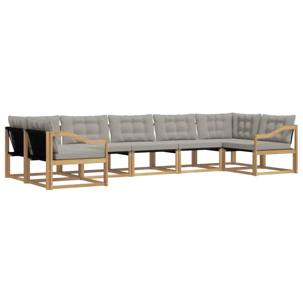Set di divani da esterno 7 pcs Bianco e Grigio Chiaro 3389053