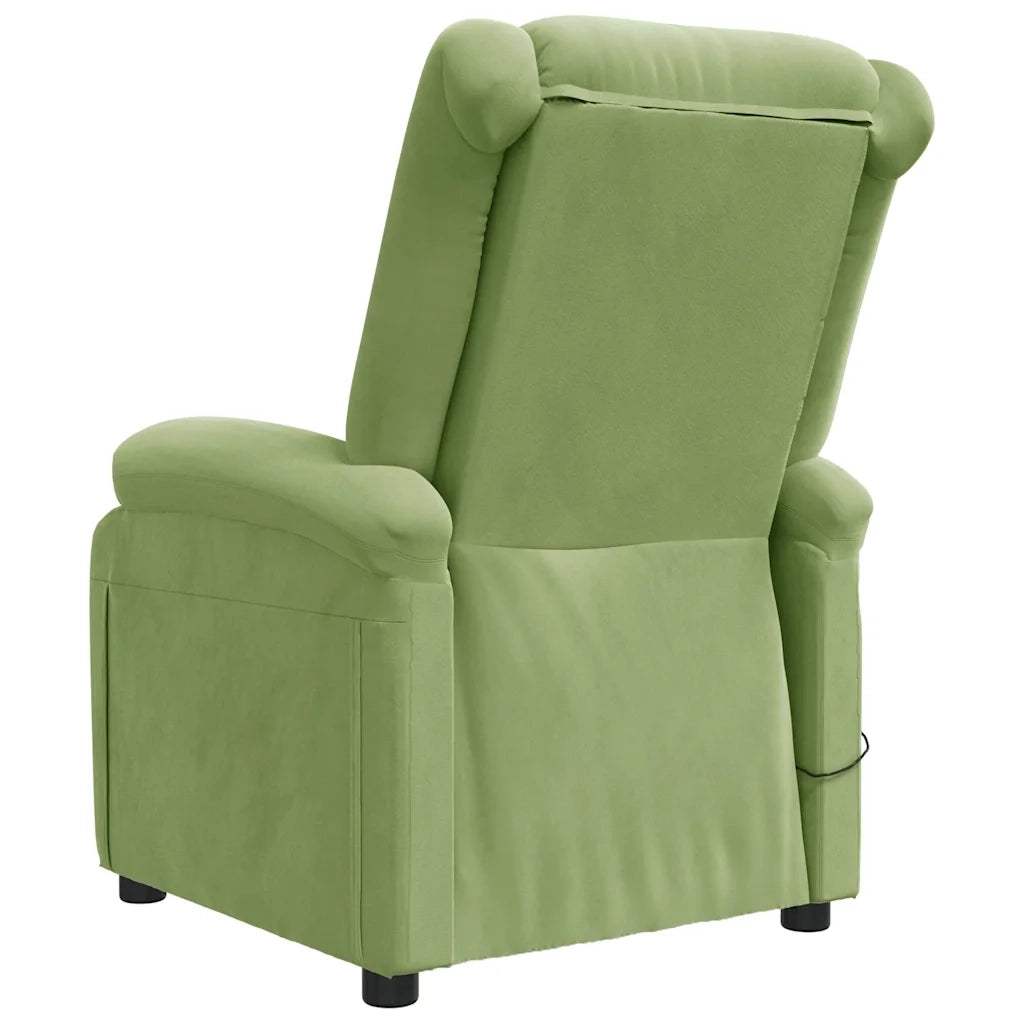 Poltrona Massaggiante Verde Chiaro in Velluto 342413