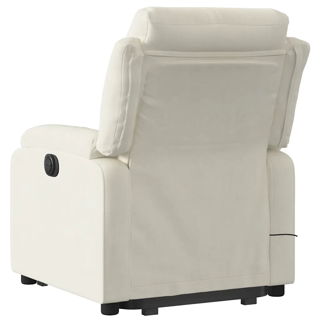Poltrona Alzapersona Massaggiante Elettrica Crema Velluto 3205134