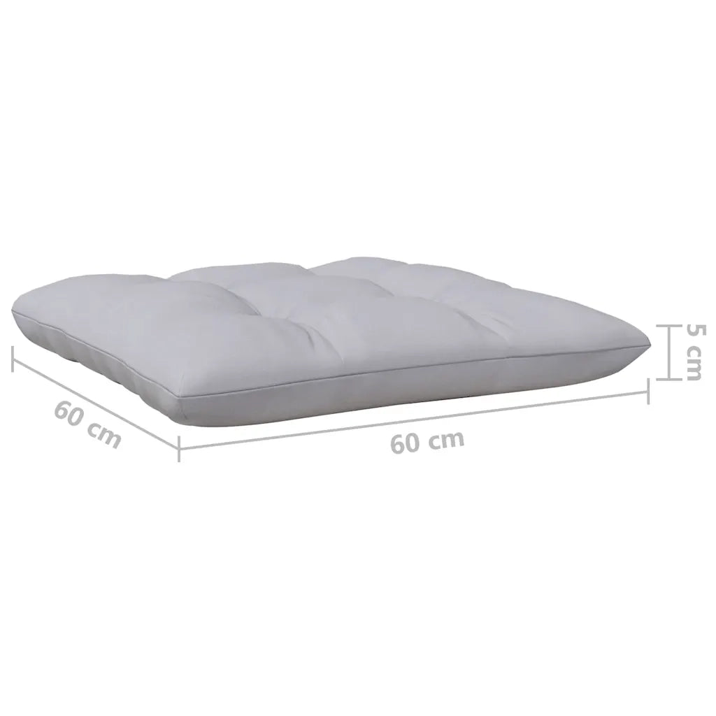 Sgabello da Giardino con Cuscino Grigio in Massello di Pino 806639