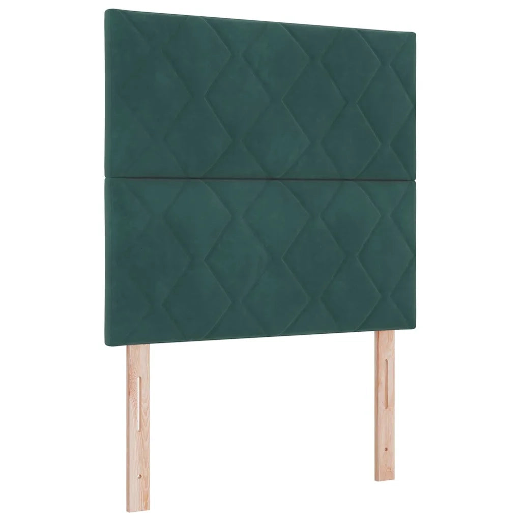 Letto a molle con materasso Verde Scuro 90 x 200 cm Velluto 3339875
