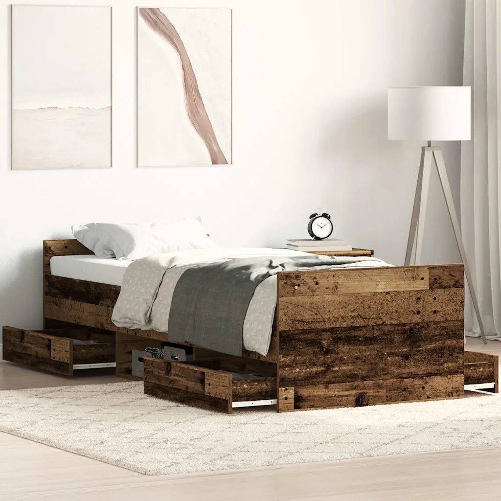 Giroletto senza Materasso-Struttura Letto Legno Antico 100x200cm in Truciolato 280331