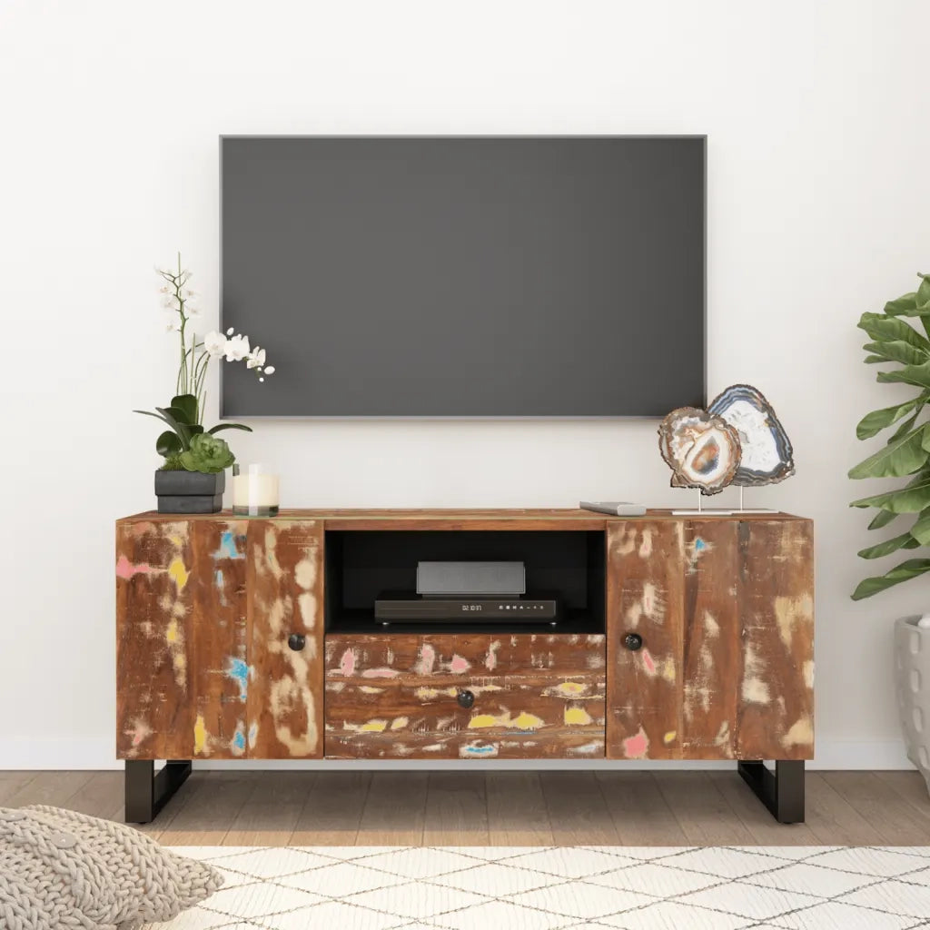 Mobile TV | Armadietto TV | Mobile Porta TV 105x33,5x46cm Legno Massello Recupero e Multistrato