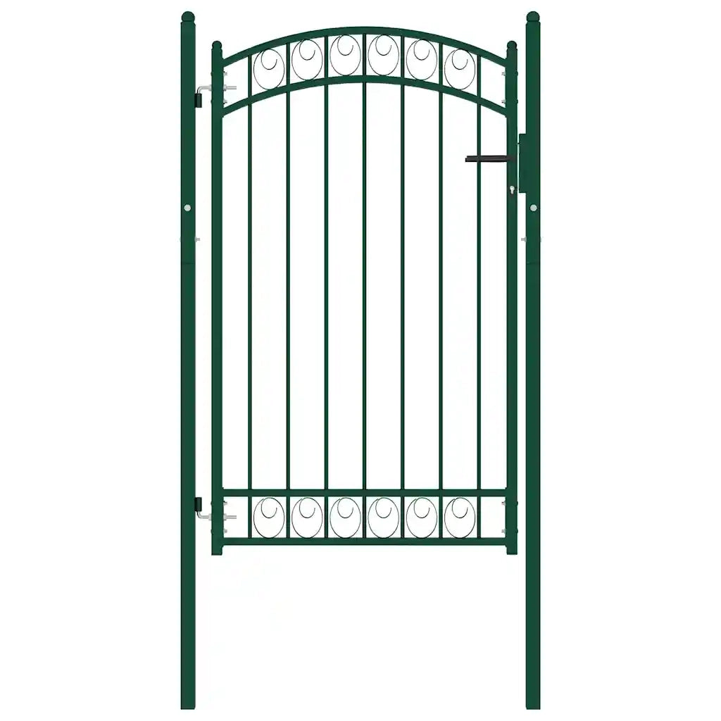 Cancello per recinzione Emmen con parte superiore ad arco in acciaio 100x106 cm verde 146365