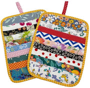 Pannelli di assorbimento 2 pezzi - Resistente al calore - Cotone - Patchwork - Lavabile - 22 x 17 cm - Sottoporte