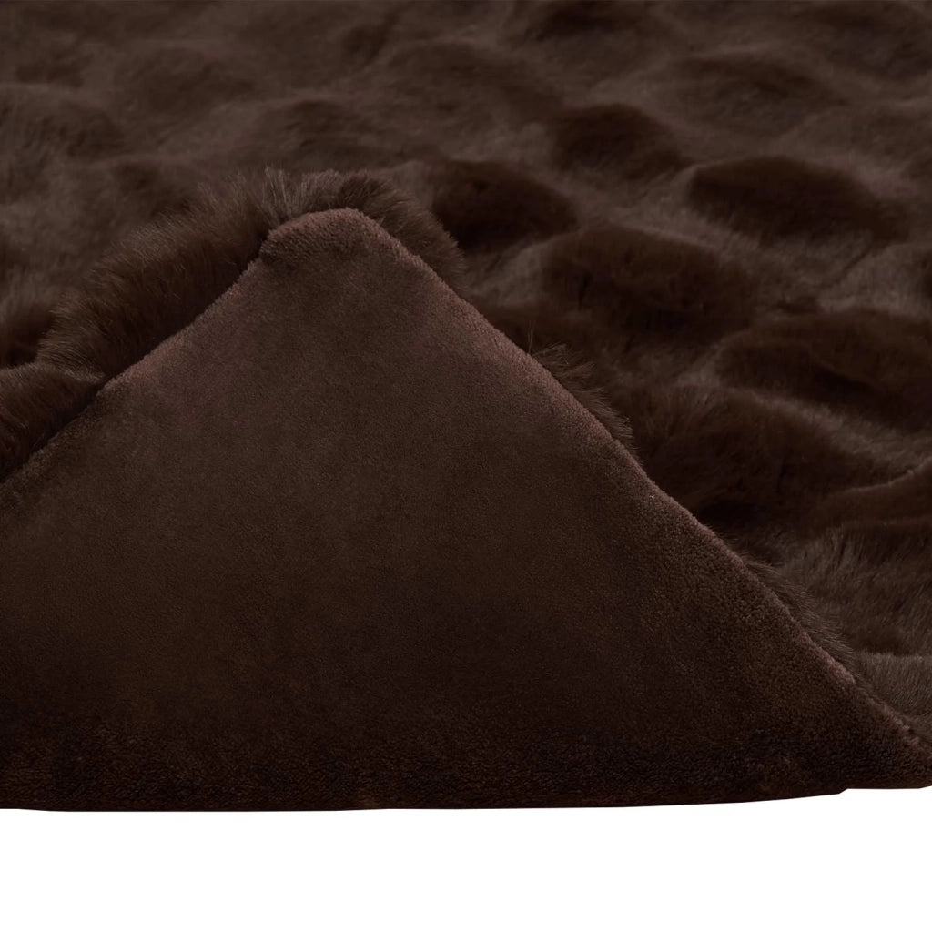 Coperta antiscivolo in sintetica di coniglio Olite Cammello 42021794