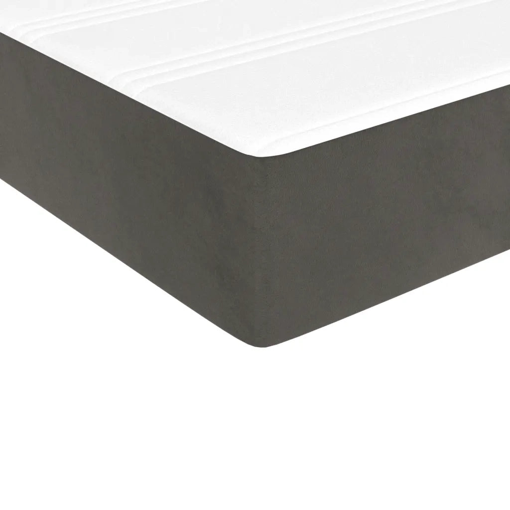 Materasso a Molle-Materasso per letto Grigio Scuro 120x190x20 cm in Velluto