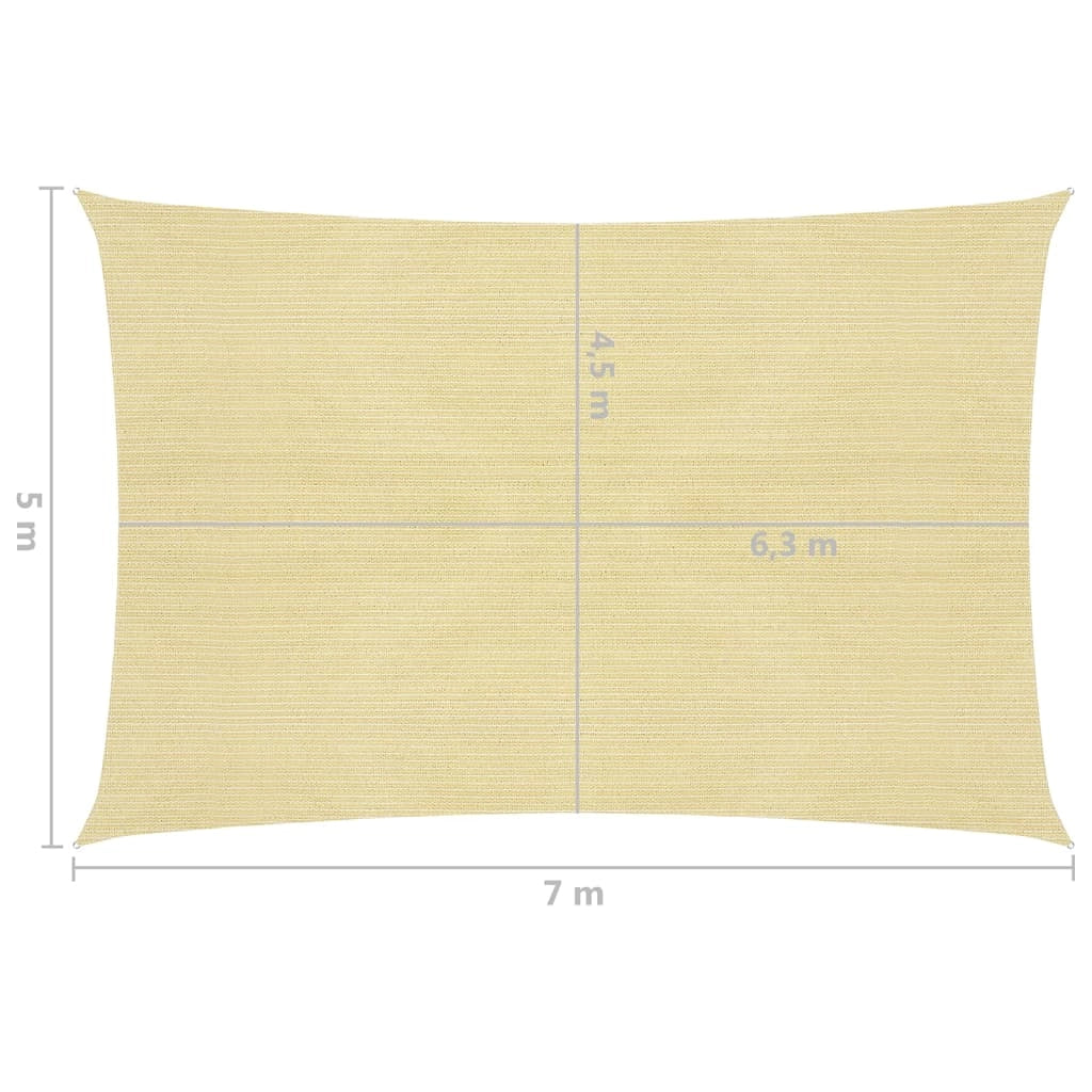 Vela ombreggiante 160 g/m² 5 x 7 m HDPE beige 02_0008989