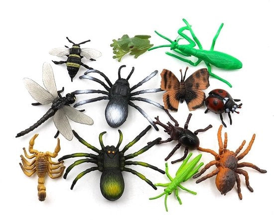 Insetti Educativi 12 Pezzi - Figure Insetti Realistici - Giocattoli Educativi - Esperienza Tattile - Materiale Plastico Ecologico - Adatto per Bambini Piccoli - Giocattoli Insetti
