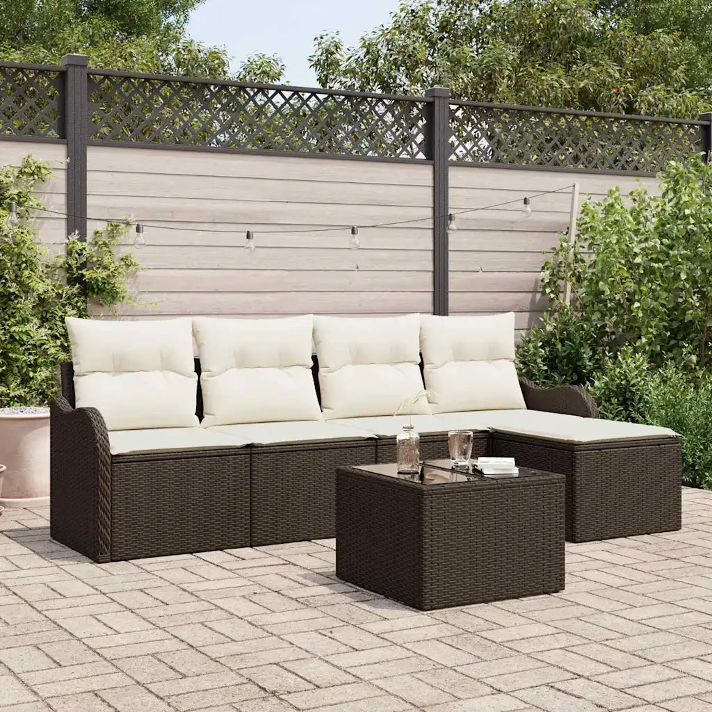 Set Divano da Giardino Marrone polyrattan 3345668