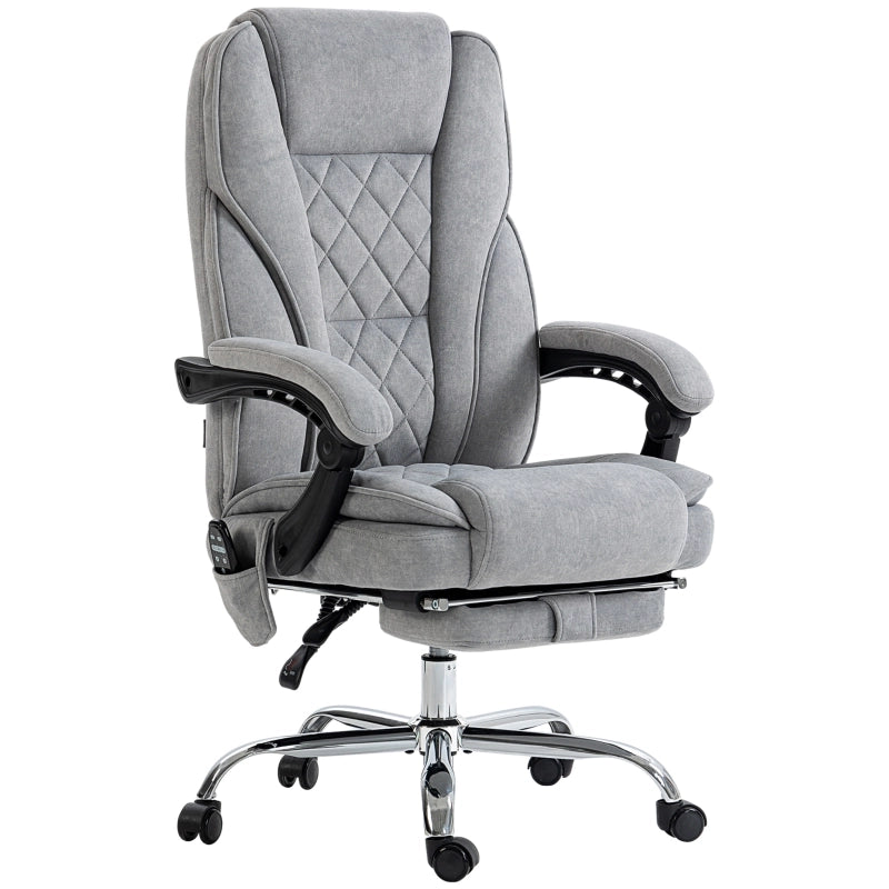 Sedia da ufficio con massaggio vibrante, sedia ergonomica da scrivania con funzione reclinabile, riscaldamento, sedia girevole regolabile in altezza