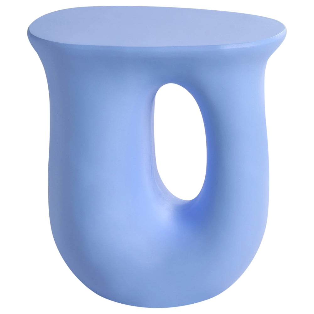Tavolino decorativo blu in fibra di vetro con ossido di magnesio 42 x 28 cm Resistente ai raggi UV, alle macchie, alla ruggine, all'acqua e al vento Boho moderno Salotto all'aperto