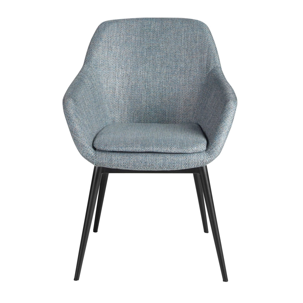 Sedia in tessuto blu grigio screziato