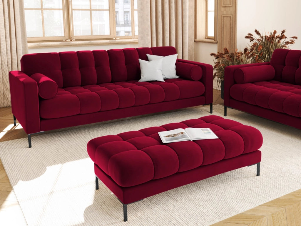 Cosmopolitan Design - Panca "Bali" 2 posti in velluto rosso 