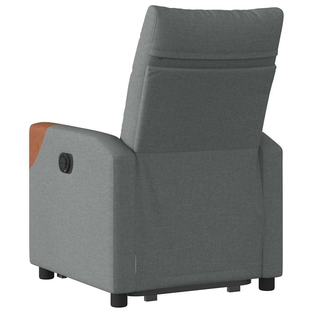 Poltrona | Sedia Relax Alzapersona Reclinabile Grigio Scuro in Tessuto