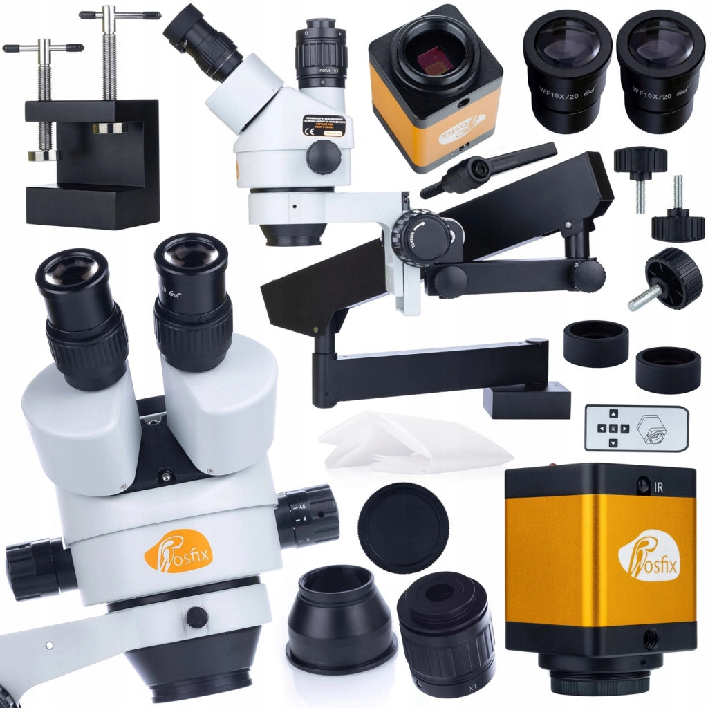 Mikroscopio Stereoscopico Trinoculare Neptune Pro con Camera 12MP – Zoom 7x-45x, HDMI, Ergonomia