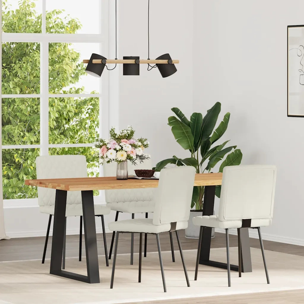 Sedie da Pranzo 4 pz Crema in Velluto 3315212