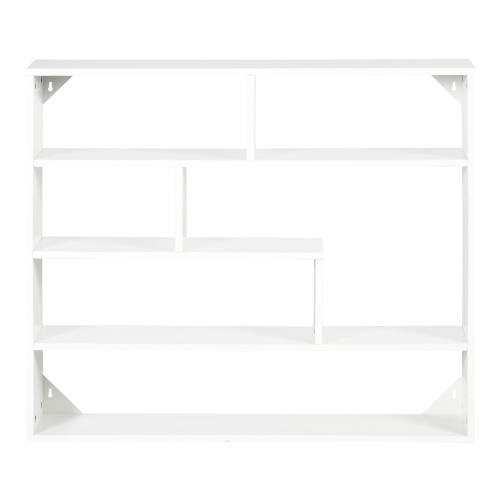 Libreria a Parete Scaffale Sospeso 7 Scomparti Aperti Stile Moderno ¨C Xylo ¨C Bianco 94x19,5x80 cm