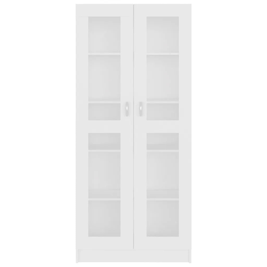 Armadietto Vetrina Bianco 82,5x30,5x185 cm Legno Multistrato