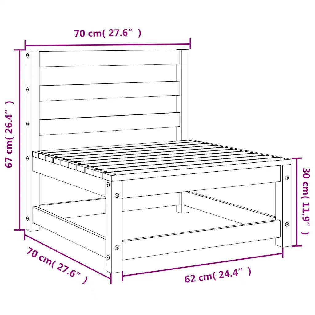 Set Divani da Giardino 2 pz Bianchi in Legno Massello di Pino 805696