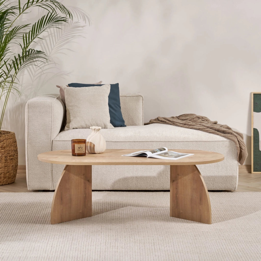 Tavolino in legno "Melina" 120 x 60 x 40 cm - Rovere zaffiro
