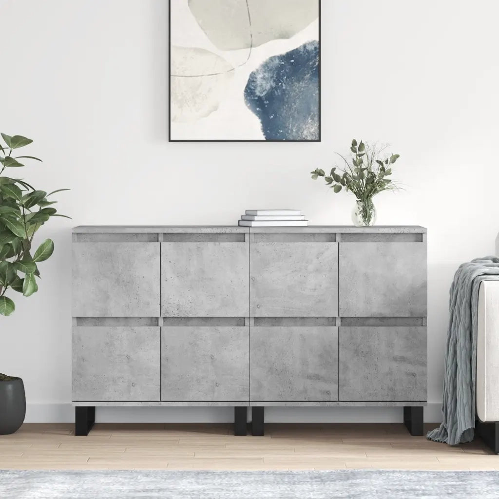 Credenze 2 pz Grigio Cemento in Legno Multistrato 3190185