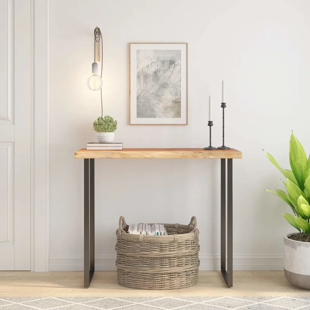 Piano Tavolo | Superficie Tavolo | Piano Scrivania 80x40x3,8 cm Rettangolare Legno Acacia Bordi Vivi