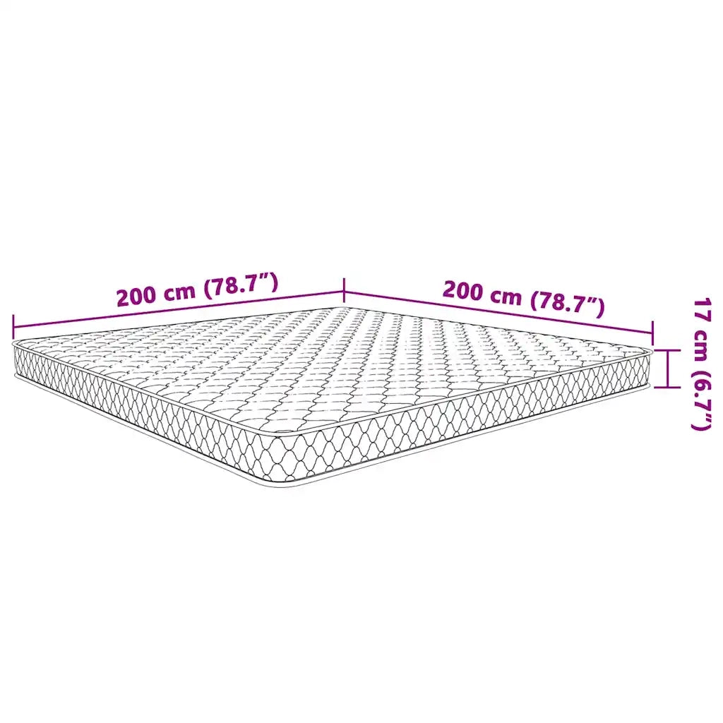 Materasso Viscoelastico Bianco 200x200x17 cm Morbido 4013421