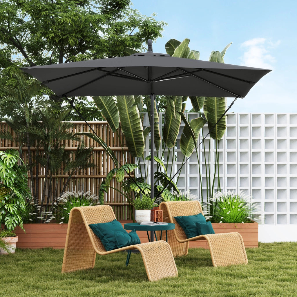 Ombrellone da giardino decentrato 2,5x2,5m ¨C Xylo ¨C Grigio antracite con manovella