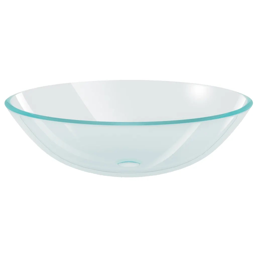 Lavandino con Rubinetto e Piletta a Pressione-Lavabo-Lavello Vetro Temperato 637569